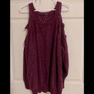 Sparkly shoulder cut sweater